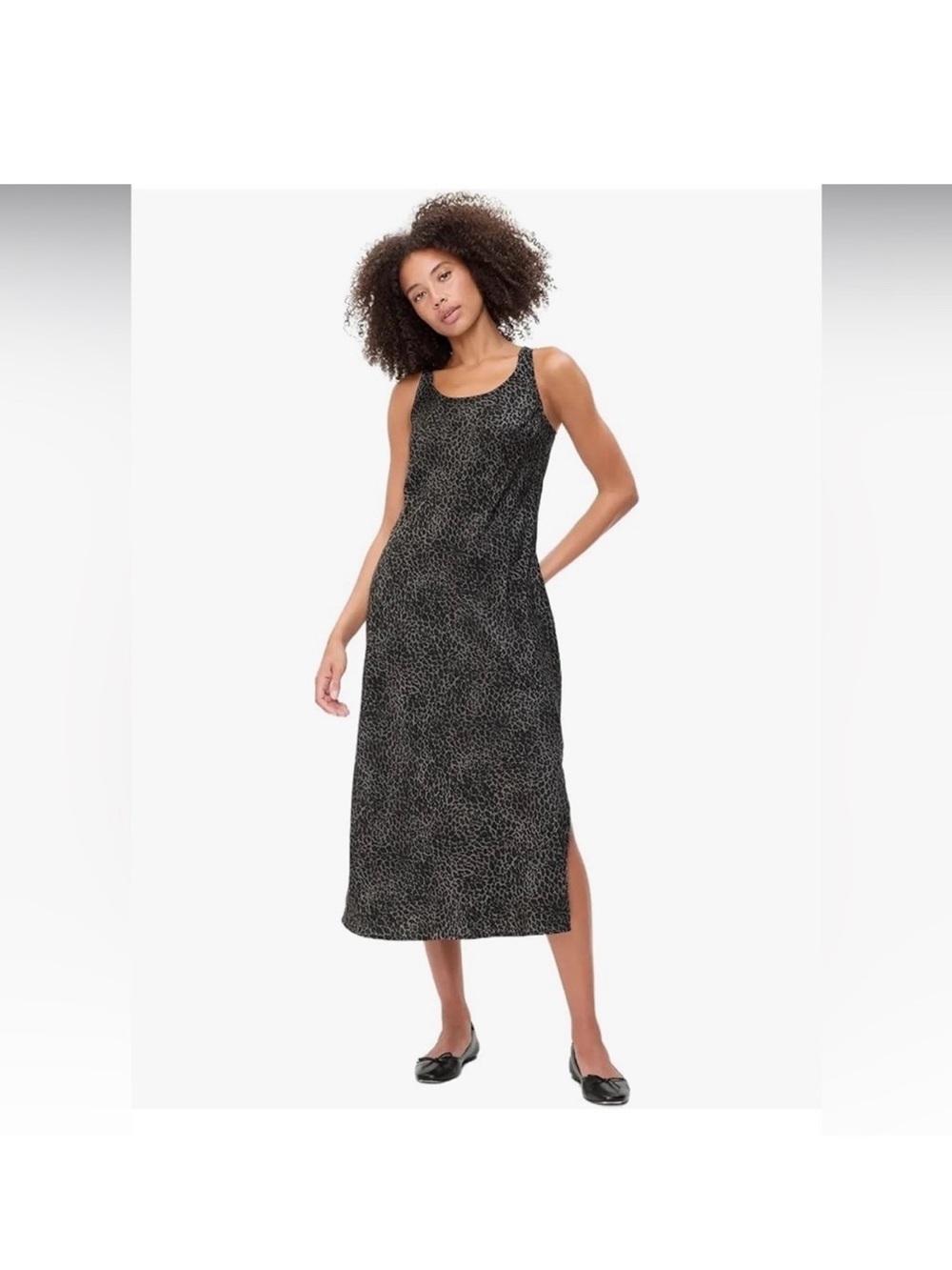Gap Grey Leopard Print Slip Dress